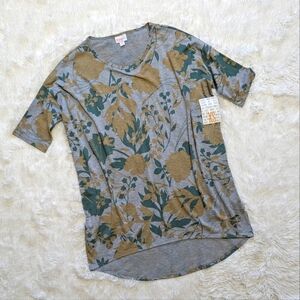 NWT Lularoe Grey Floral Oversized High Low Irma Tunic Top Size XS
